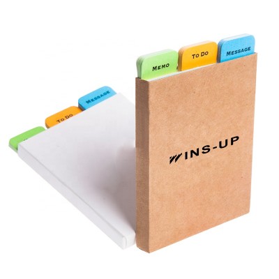 Kraft cover  mini sticky notes pad /Memo pads / Removable bookmark /customized logo /MOQ 50 pcs